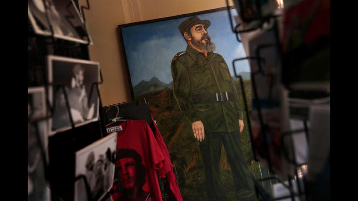 A portrait of Fidel Castro seen in a Havana shop in February 2015.