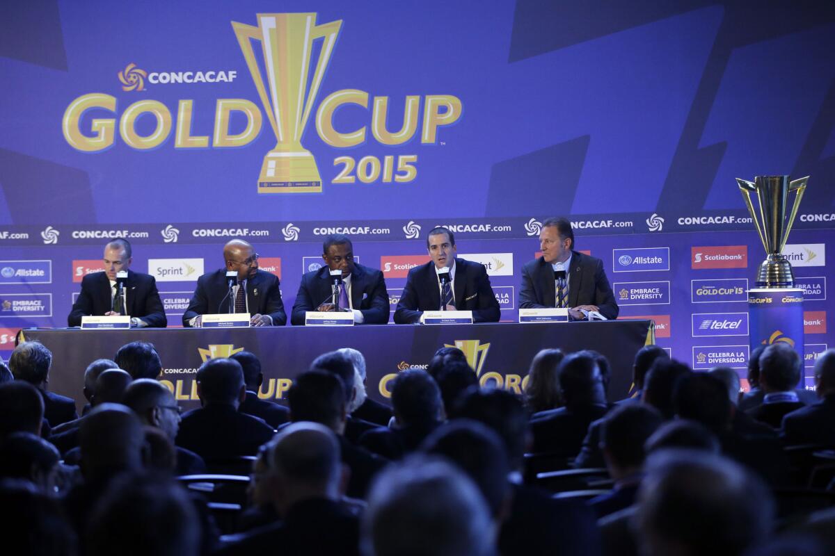 The Gold Cup schedule is announced at a news conference in Philadelphia.