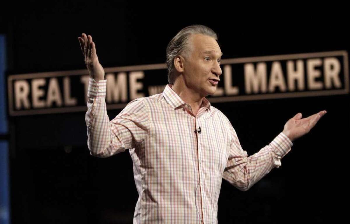 Funny guy, but not real: Bill Maher on the set of his HBO show in 2012.