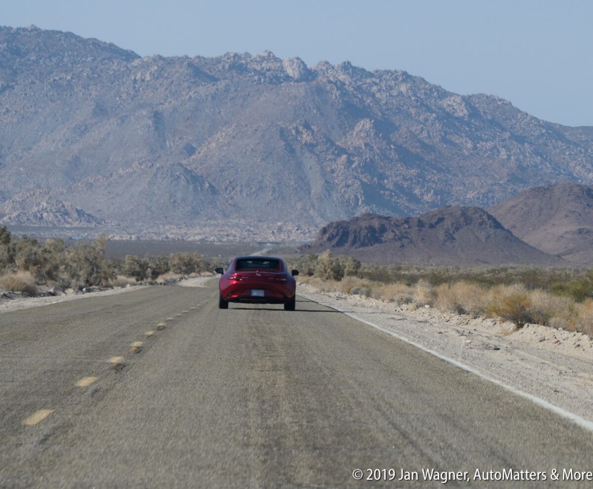Monotonous driving on a deserted open road