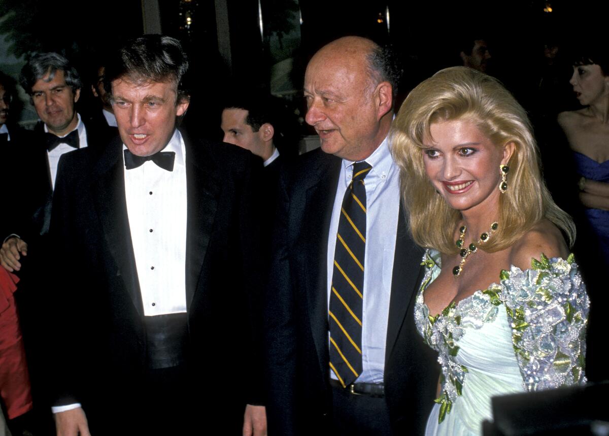 Donald Trump, from left, New York City Mayor Ed Koch, and Ivana Trump at the Plaza Hotel in New York.