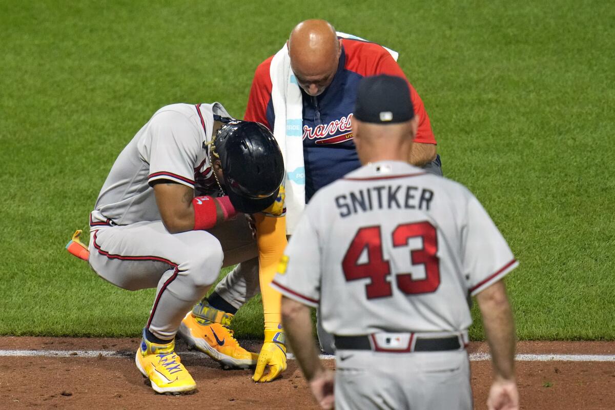 Atlanta Braves star Ronald Acuna Jr. leaves game with ankle injury