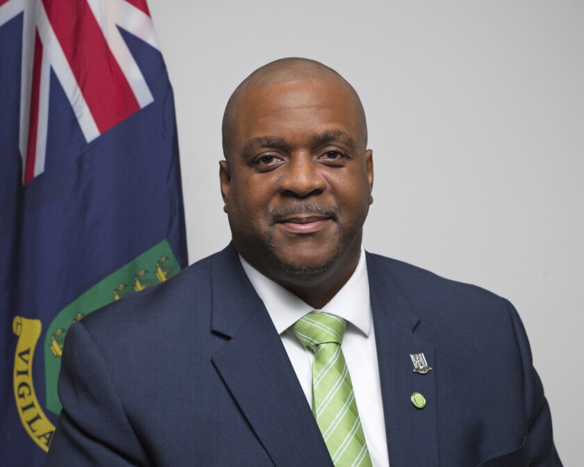 This photo released by the Department of Information and Public Relations of the government of the British Virgin Islands on April 22, 2022 shows British Virgin Island Premier Andrew Alturo Fahie. Fahie and the director of the Caribbean territory’s ports were scheduled to appear in federal court in Miami on Friday, April 29, 2022 after their arrest on drug smuggling charges in a sting set up by the U.S. Drug Enforcement Administration. (Department of Information and Public Relations of the government of the British Virgin Islands via AP)
