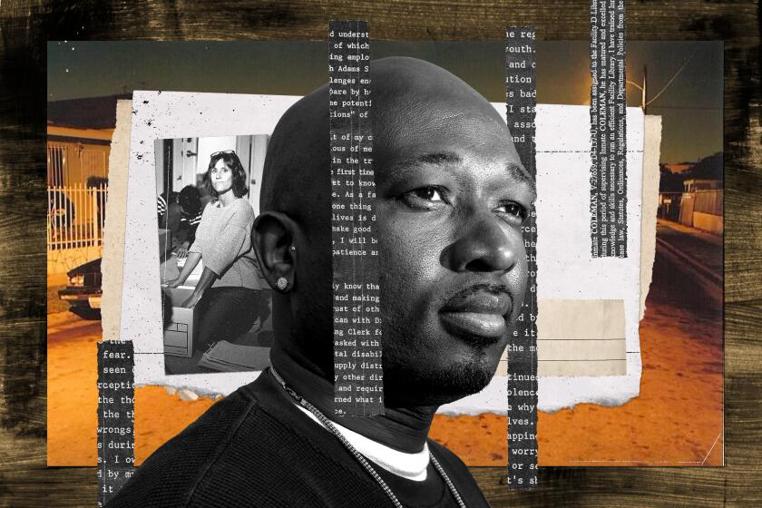 photo illustration of jofama coleman and Jessica Jacobs Dirschel with evidence photos and paper scraps
