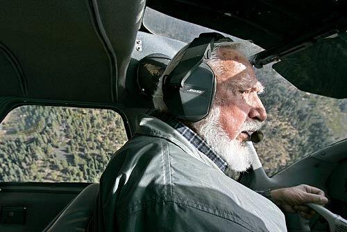 Shepherd of the Sequoias: Martin Litton flies his private plane over the Giant Sequoia National Monument. The conservationist is upset about logging among the monuments sequoia groves.