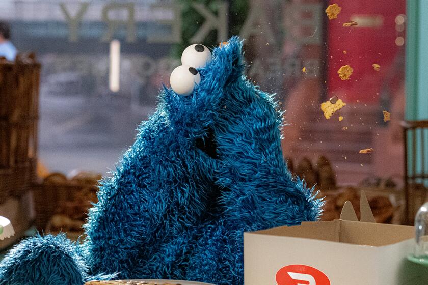 The Cookie Monster is featured in a Super Bowl Ad for DoorDash.