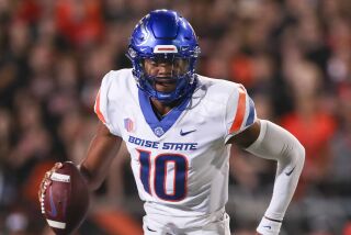 Boise State quarterback Taylen Green (10) plays during the first half of an NCAA college football game against Oregon State Saturday, Sept. 3, 2022, in Corvallis, Ore. Oregon State won 34-17. (AP Photo/Amanda Loman)
