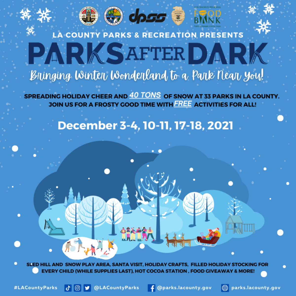 An announcement for the L.A. County Parks' event, "Parks After Dark"