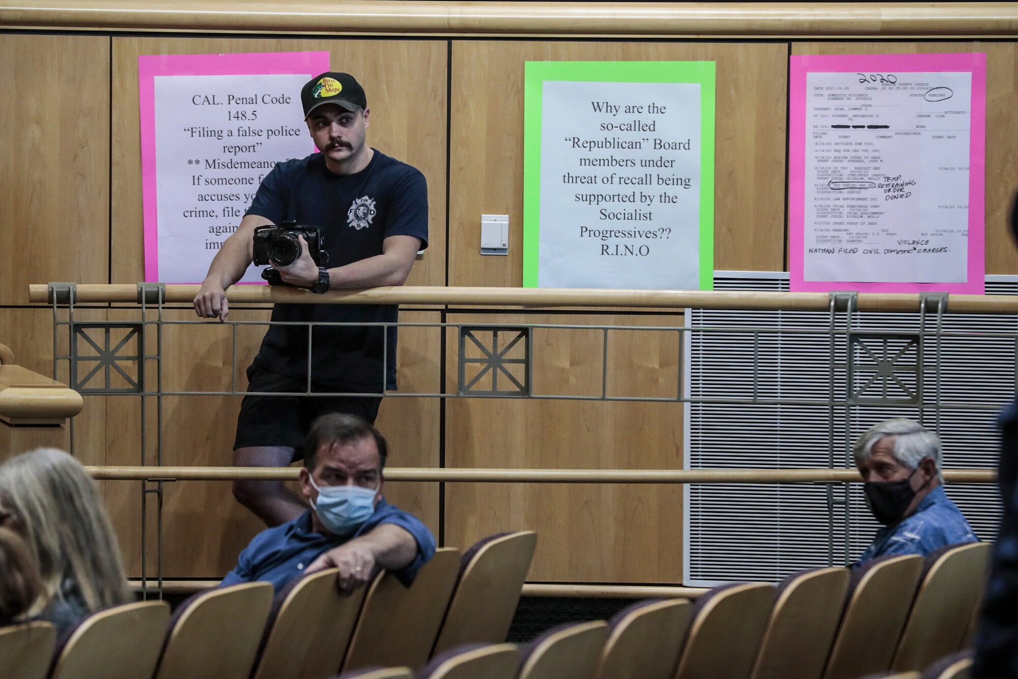 Eli Kay, filmmaker with "Red, White and Blueprint," looks on at the Shasta County Board of Supervisors meeting