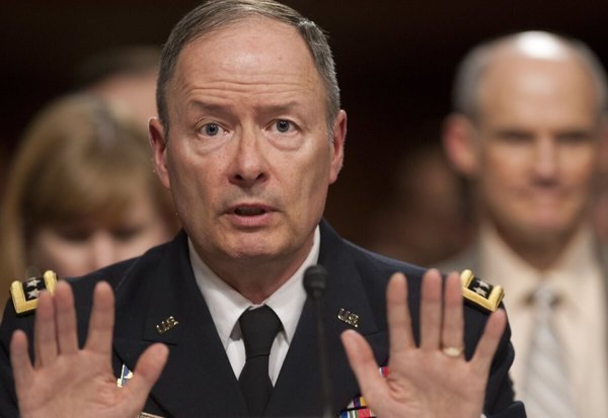 Gen. Keith Alexander, director of the National Security Agency, testifies before the Senate Appropriations Committee in Washington.