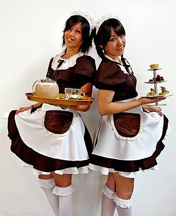 Southern California theme restaurants, influenced by Tokyo's "cosplay" cafes and Taiwan's theme restaurants, include those with themes that range from the jungle to the classroom. Here, waitresses Jean Lin, left, and Moe Kohama are dressed as maids at Royal/T Cafe in Culver City.