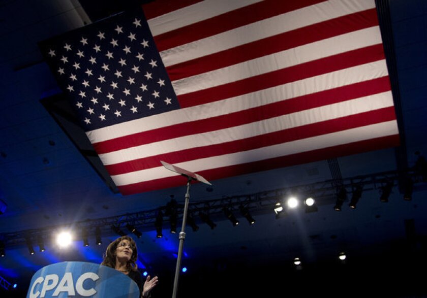 Sarah Palin speaks at the 40th annual Conservative Political Action Conference. Some tea party activists want her to run for a U.S. Senate seat in Alaska.