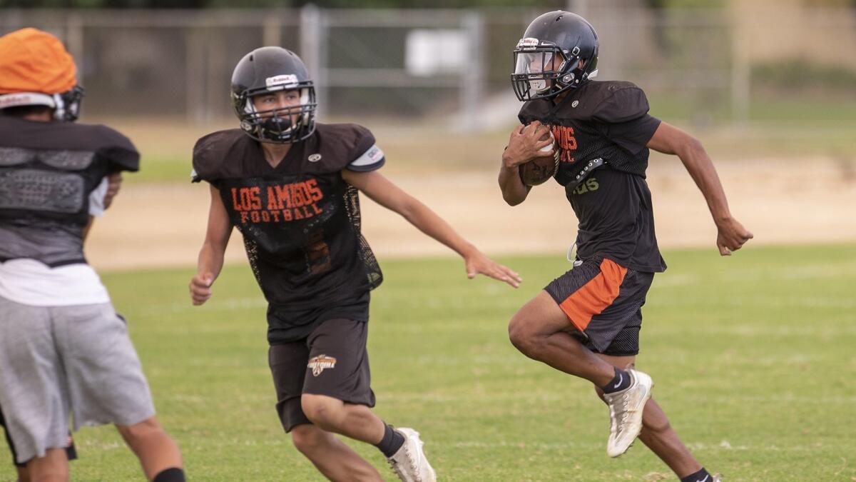 Los Amigos High running back Brian Pacheco returns after finishing his sophomore year strong, rushing for 439 yards and seven touchdowns in his last three games.