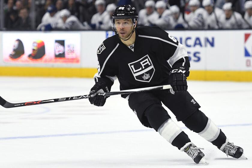 Kings right wing Jarome Iginla pursues the puck during a game against Toronto on Thursday.