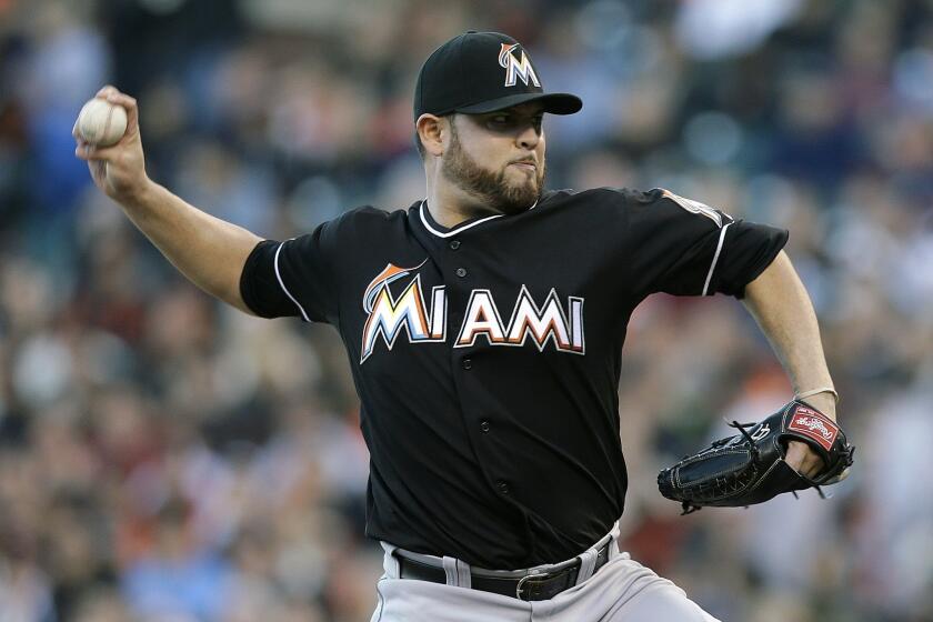 Ricky Nolasco went 5-8 with a 3.85 earned-run average this season with the Miami Marlins.