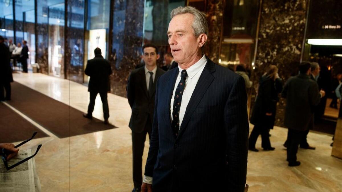 Robert F. Kennedy Jr. walks in a building