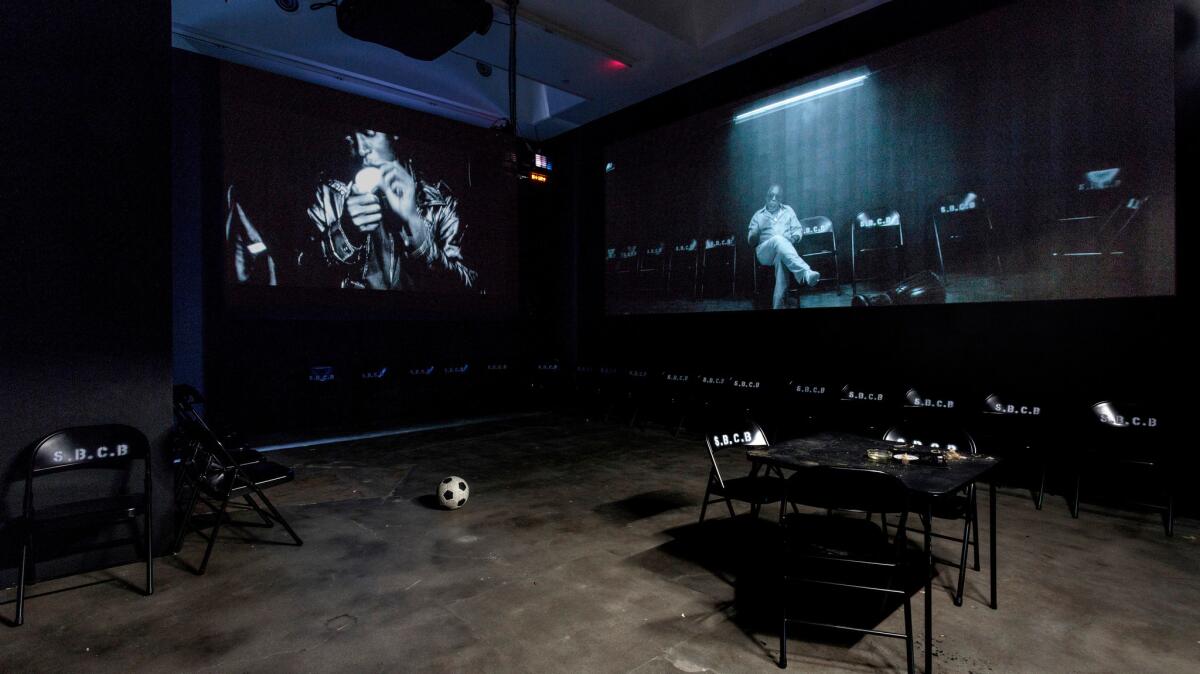 "Henry Taylor, with a New Film by Kahlil Joseph." Installation view, 2016 (Joshua White/JWPictures.com)