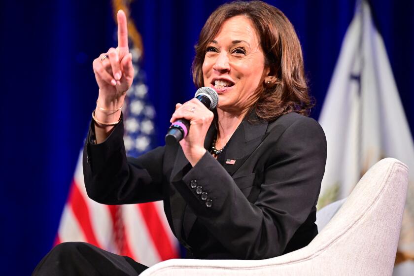 US Vice President Kamala Harris participates in a discussion on climate action at the Cowell Theater in San Francisco, California, on October 18, 2022. (Photo by JOSH EDELSON / AFP) (Photo by JOSH EDELSON/AFP via Getty Images)