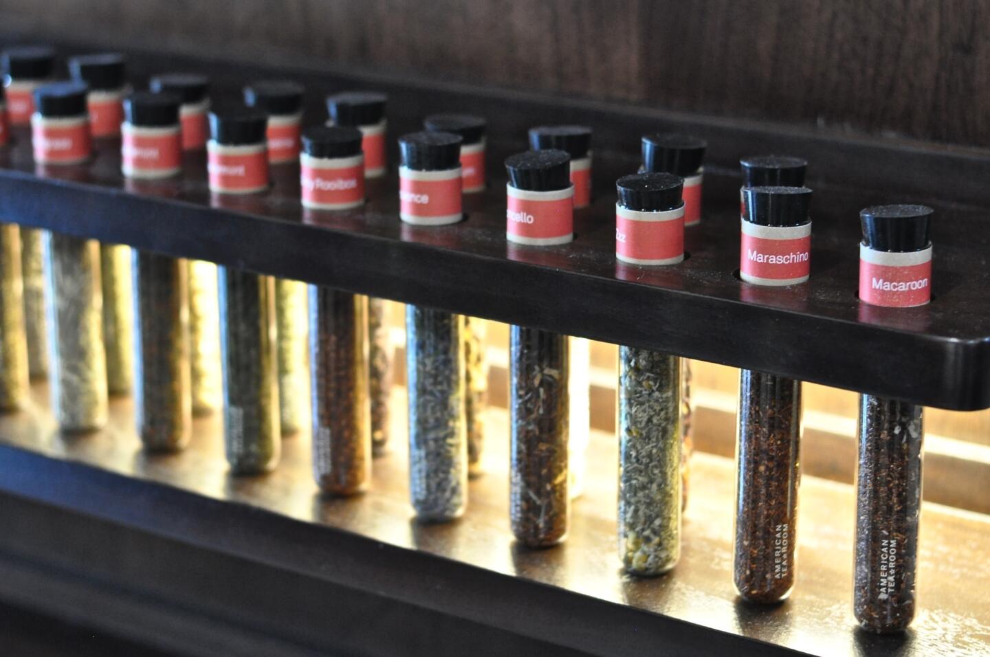 The vials of tea are bar-coded and designed for sniffing, below the interactive Tea Zone.