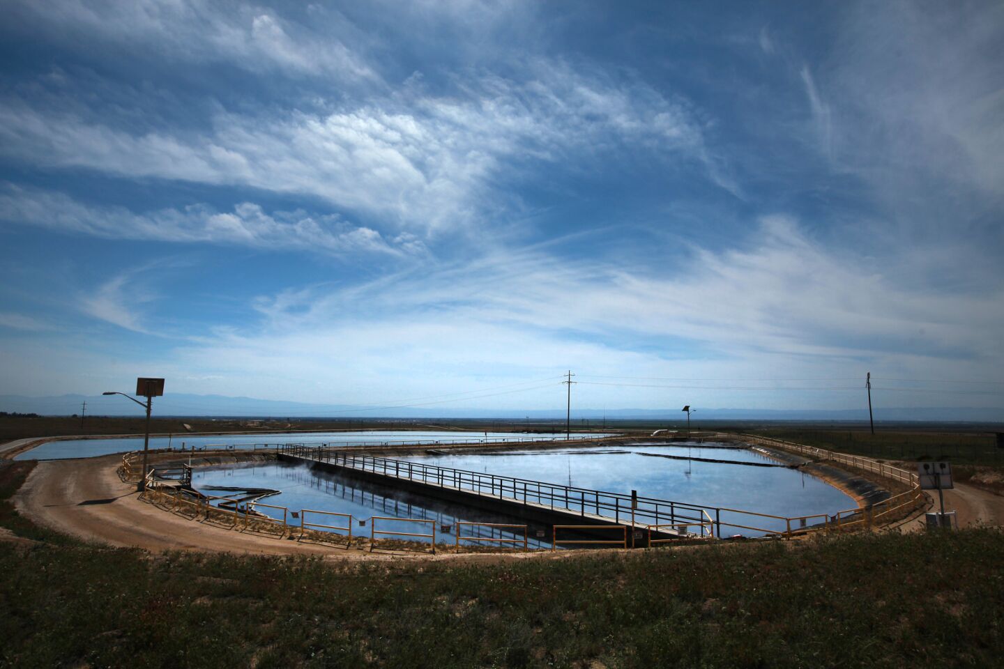 Oil-produced water in a polishing pond operated by the Cawelo Water District near Bakersfield.