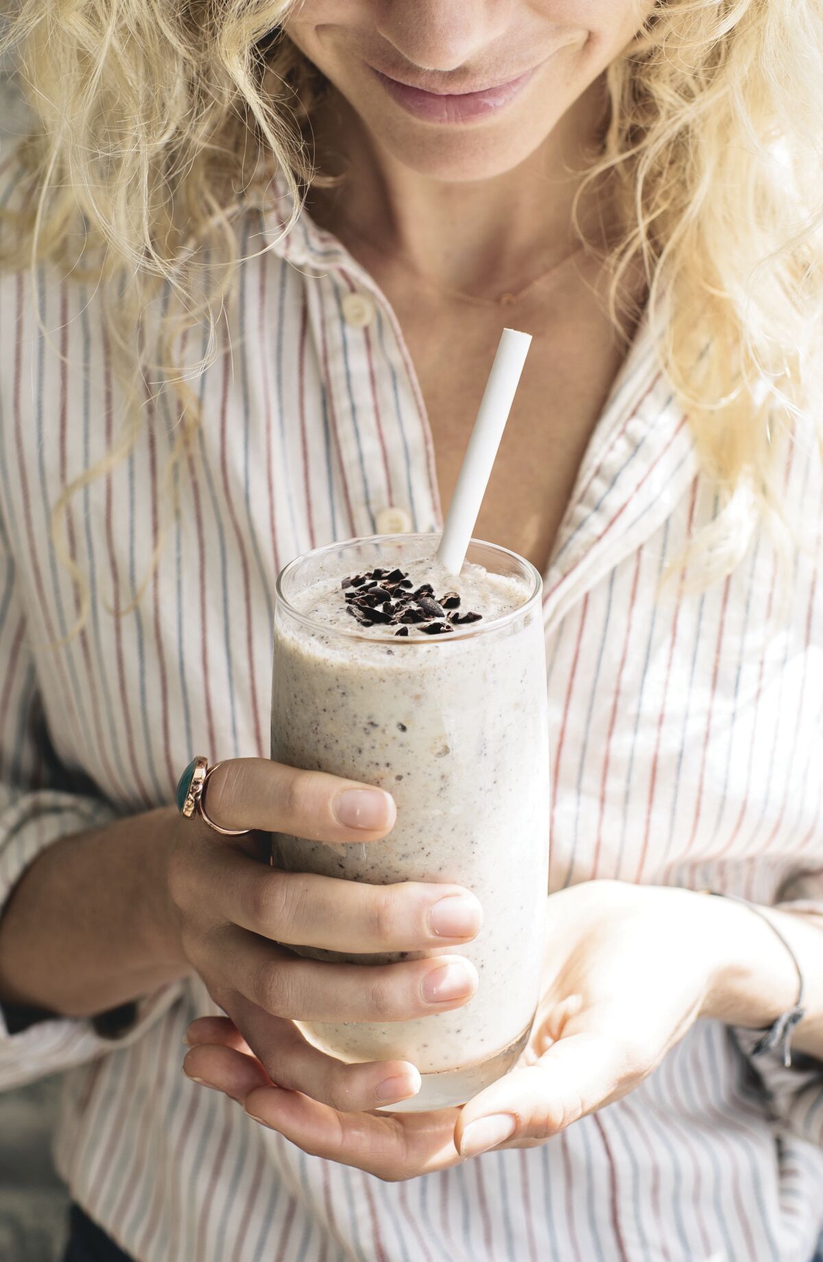 The Decadent Milkshake from Cafe Gratitude is made with coconut ice cream and almond butter.