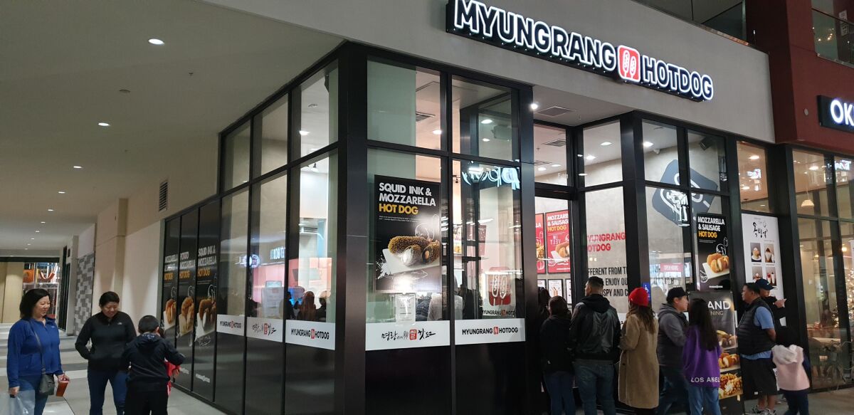 Myungrang Hot Dog's U.S. flagship store is in Buena Park on the first floor of the Source OC mall.