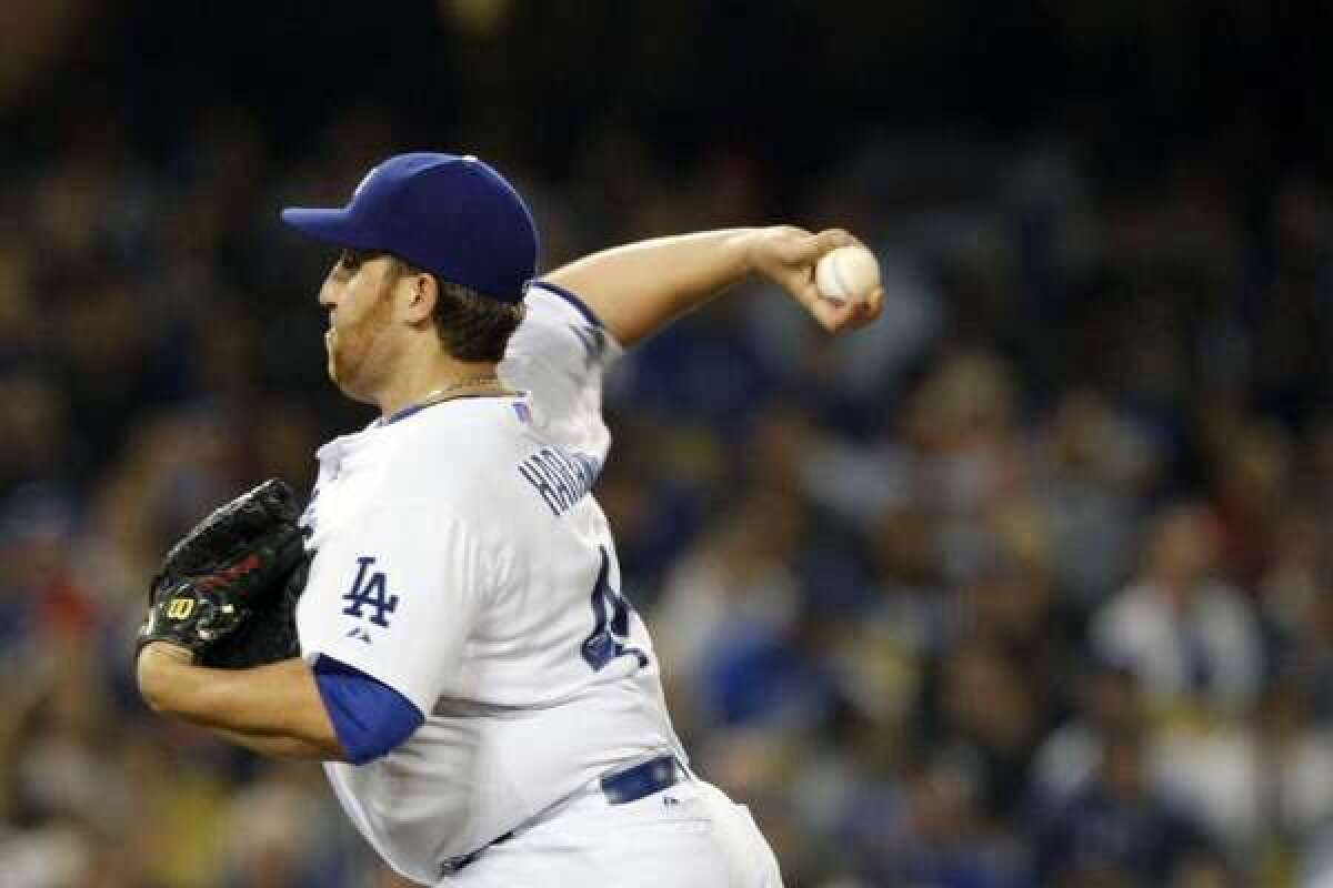 Aaron Harang went 10-10 with a 3.81 ERA with the Dodgers in 2012.