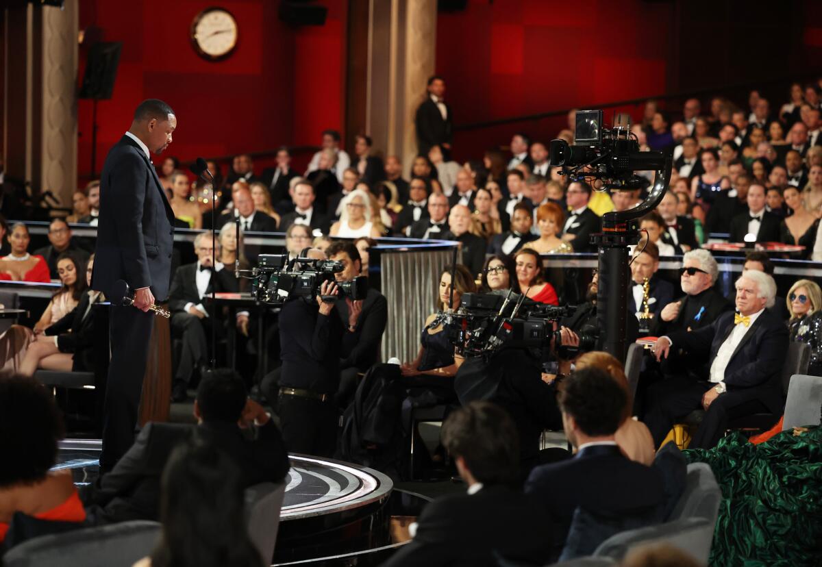 Will Smith accepts his Oscar at the ceremony earlier this year.