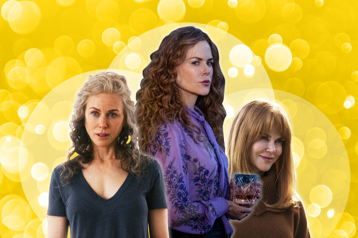 Nicole Kidman in, from left, "Top of the Lake: China Girl," "The Undoing" and "Big Little Lies."