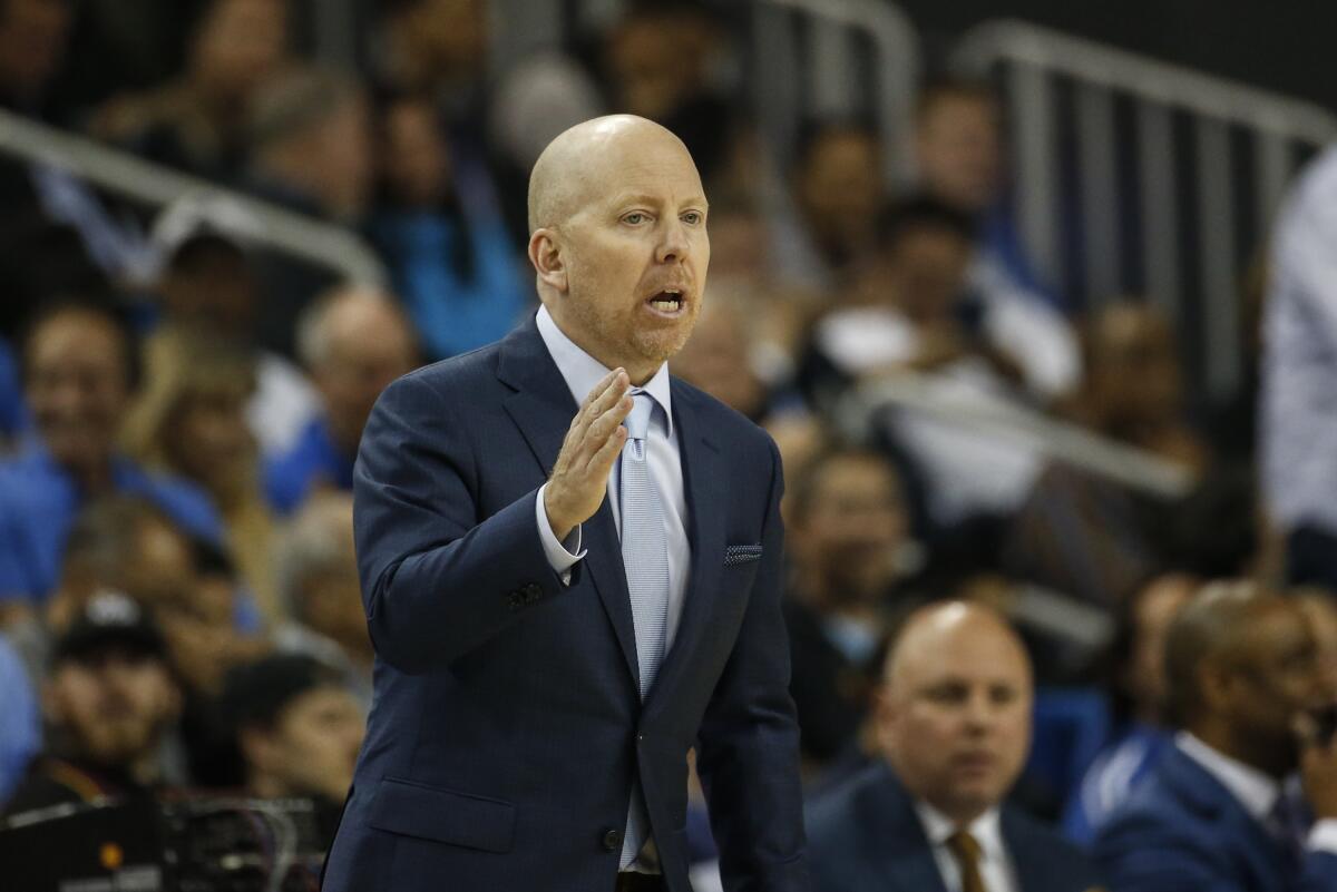 UCLA head coach Mick Cronin gestures during a game against Arizona State.