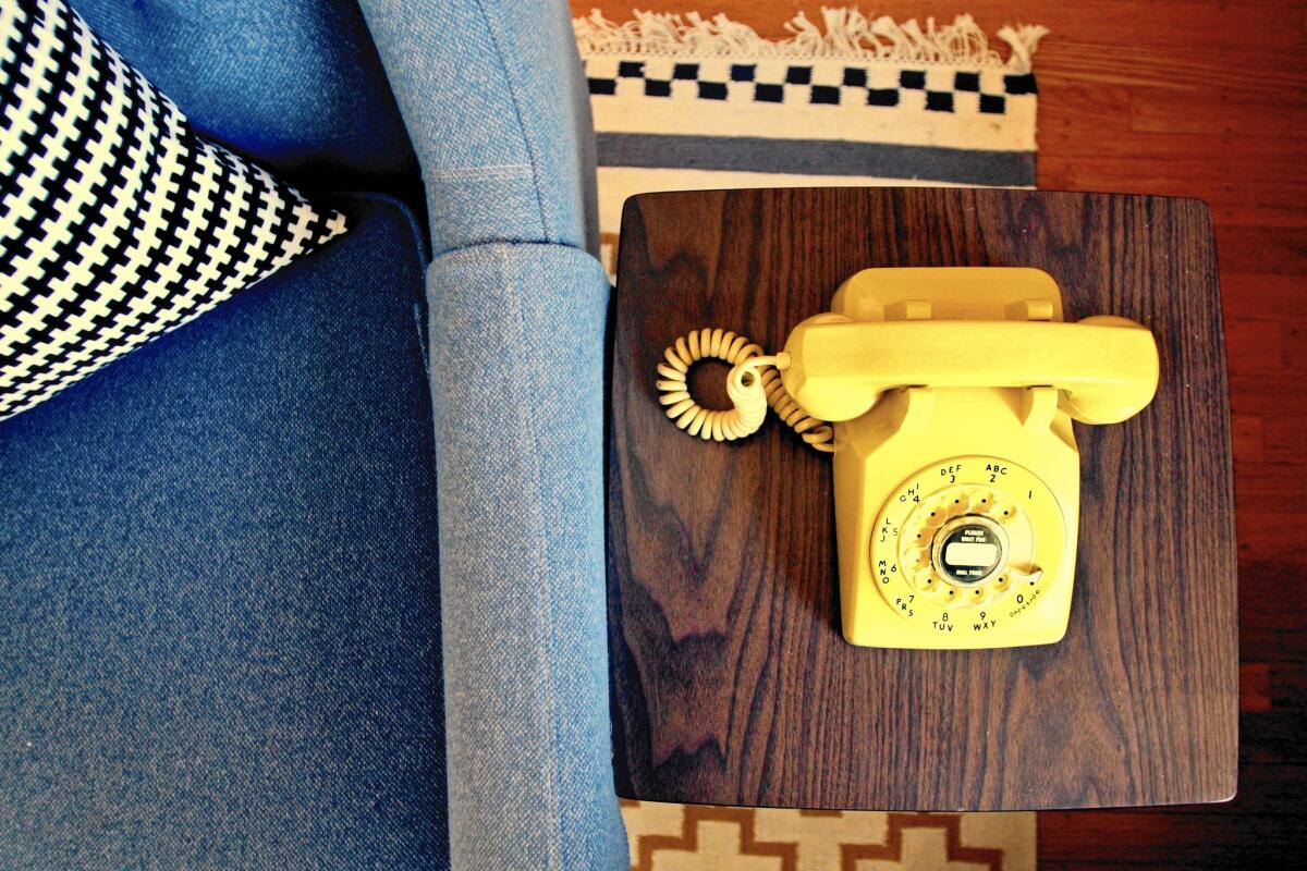 A landline telephone. More than 18% of California households still relied on landlines for all or most of their phone service as of 2012, according to federal government estimates.
