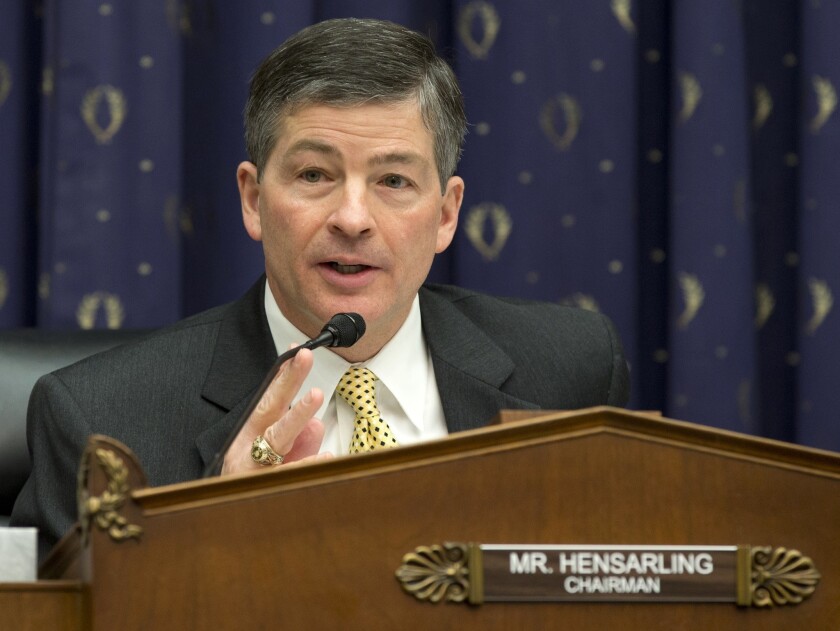 House Financial Services Committee Chairman Jeb Hensarling (R-Texas).