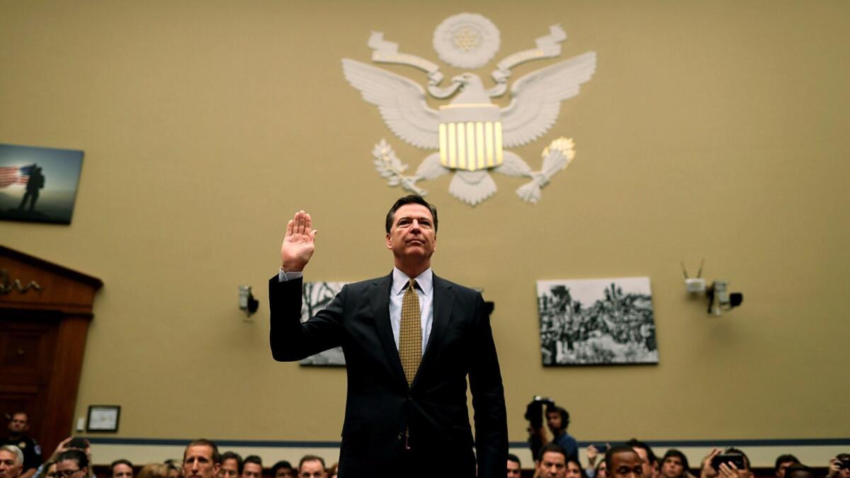 James Comey during a hearing before the House Oversight and Government Reform Committee on July 7, 2016.