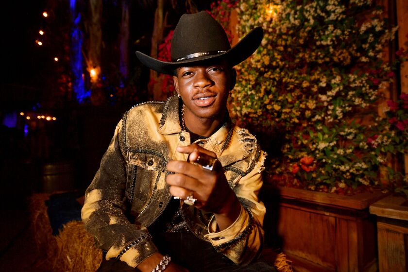 INDIO, CALIFORNIA - APRIL 28: Lil Nas X poses backstage during the 2019 Stagecoach Festival at Empire Polo Field on April 28, 2019 in Indio, California. (Photo by Matt Winkelmeyer/Getty Images for Stagecoach)