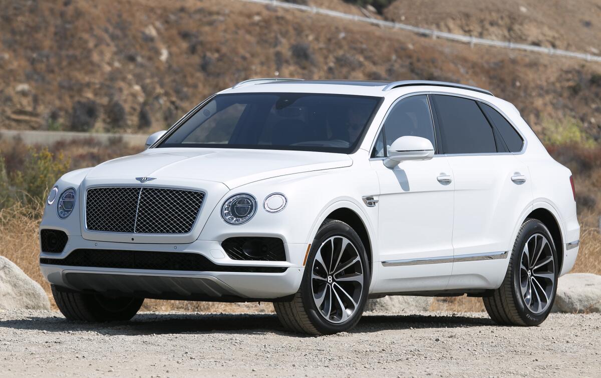 The Bentley Bentayga is the British car manufacturer's entry into the luxury SUV market. It's powered by a twin-turbo, 12-cylinder engine, and has a base price of nearly $250,000.