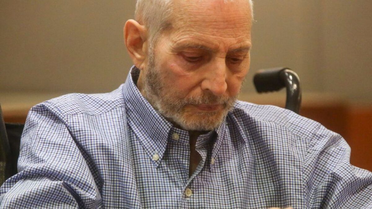 Robert Durst, shown at an earlier hearing, appeared in Los Angeles County Superior Court this week for a hearing in his murder case.