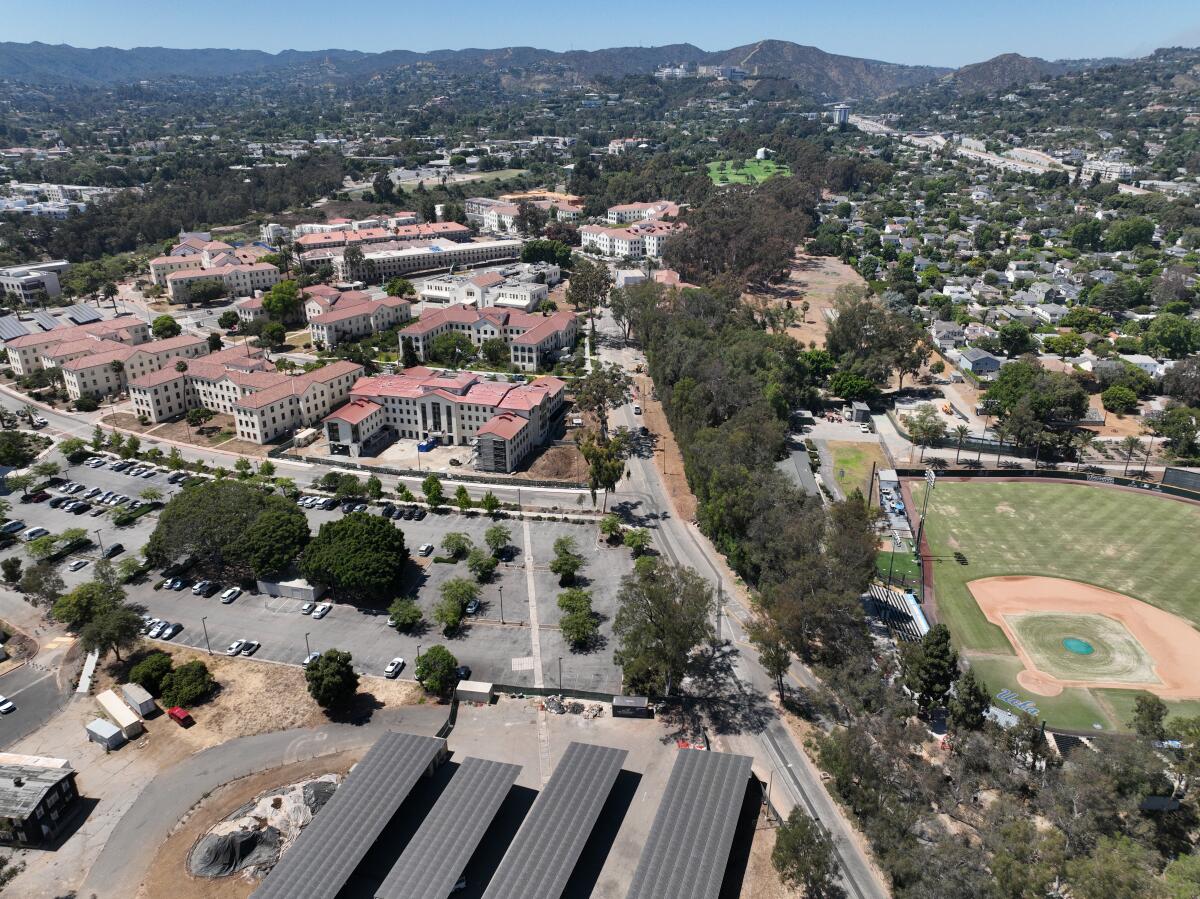 Aerial view of Bldg. 13 at the West Los Angeles Veterans Campus 