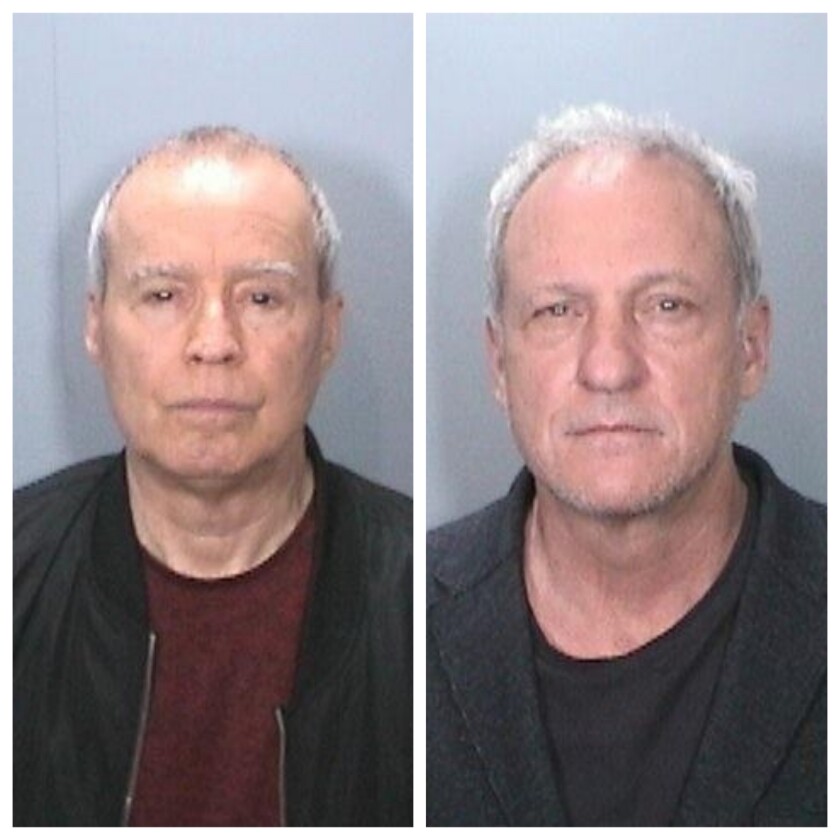 Pictured, from left, is Charles Albert Major, 72, of Irvine, and Robert Andrew Lotter, 63, of Newport Beach.