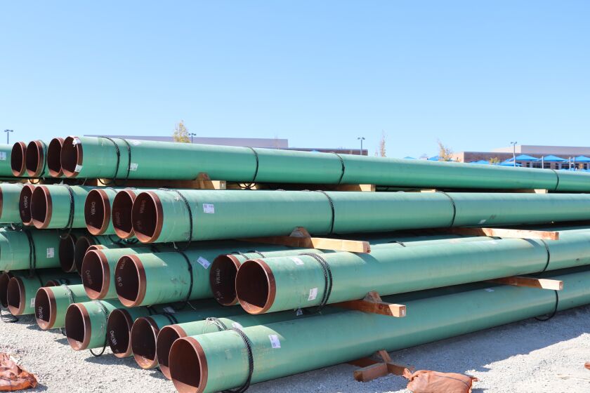 Natural gas pipes used in San Diego Gas & Electric's Line 1600 project.