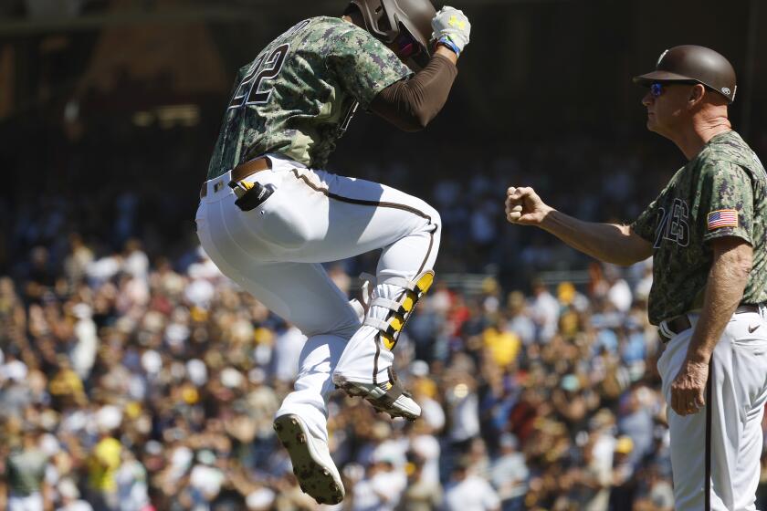 Trevor Hoffman sees son Wyatt's Padres debut