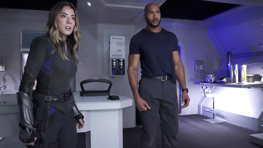 Chloe Bennet and Henry Simmons in "Marvels Agents of S.H.I.E.L.D." on ABC