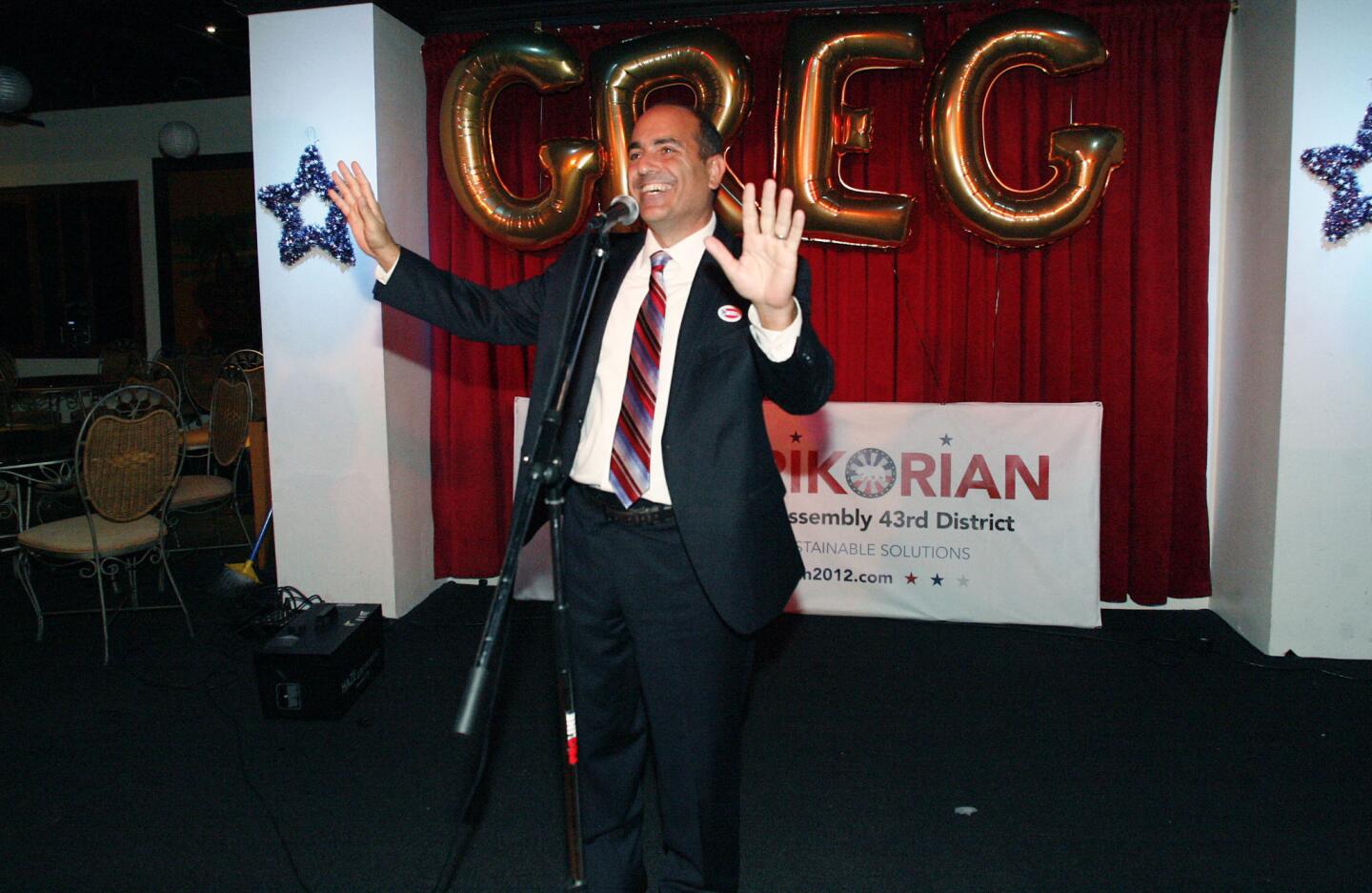 State Assembly candidate Greg Krikorian's election night