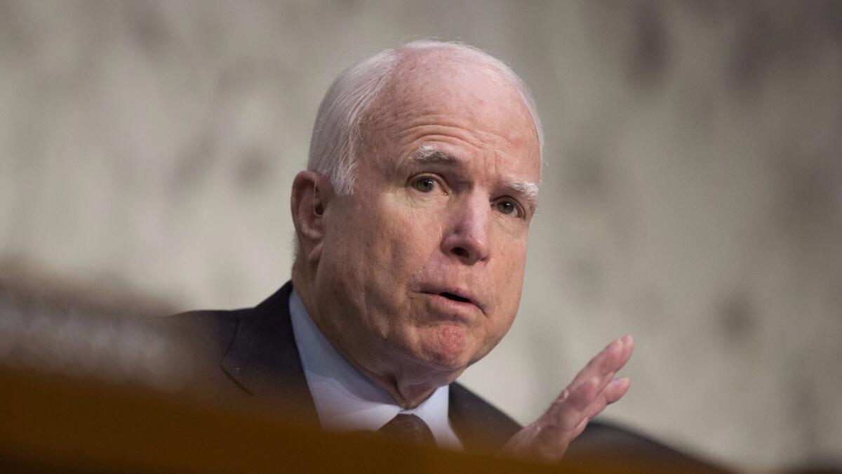 Sen. John McCain (R-Ariz.) withdrew his endorsement of Trump in October of 2016, after a tape surfaced featuring the presidential candidate making lewd comments about women.