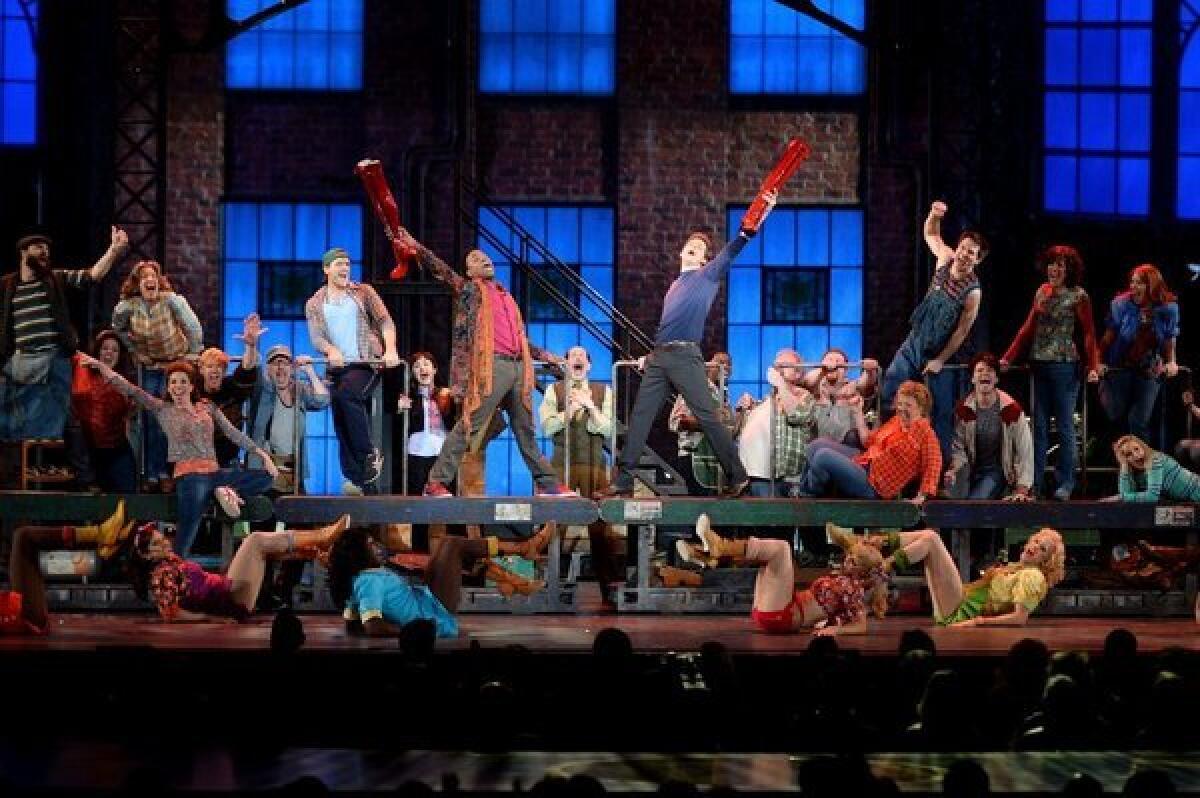 The cast of "Kinky Boots" performs at the 67th Tony Awards in New York in June. The production won the Tony for new musical.