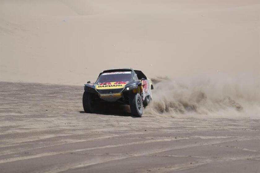 French driver Sebastien Loeb (Peugeot) runs the sixth stage of the 2019 Dakar Rally, between Arequipa and San Juan de Marcona, Peru, 13 January 2019. EFE-EPA/Ernesto Arias