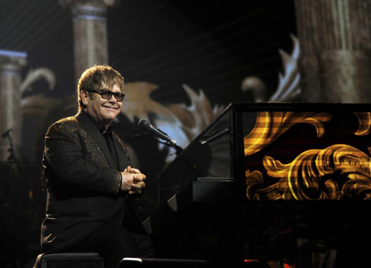 Elton John performs his resident show "Million Dollar Piano" at Caesars Palace.