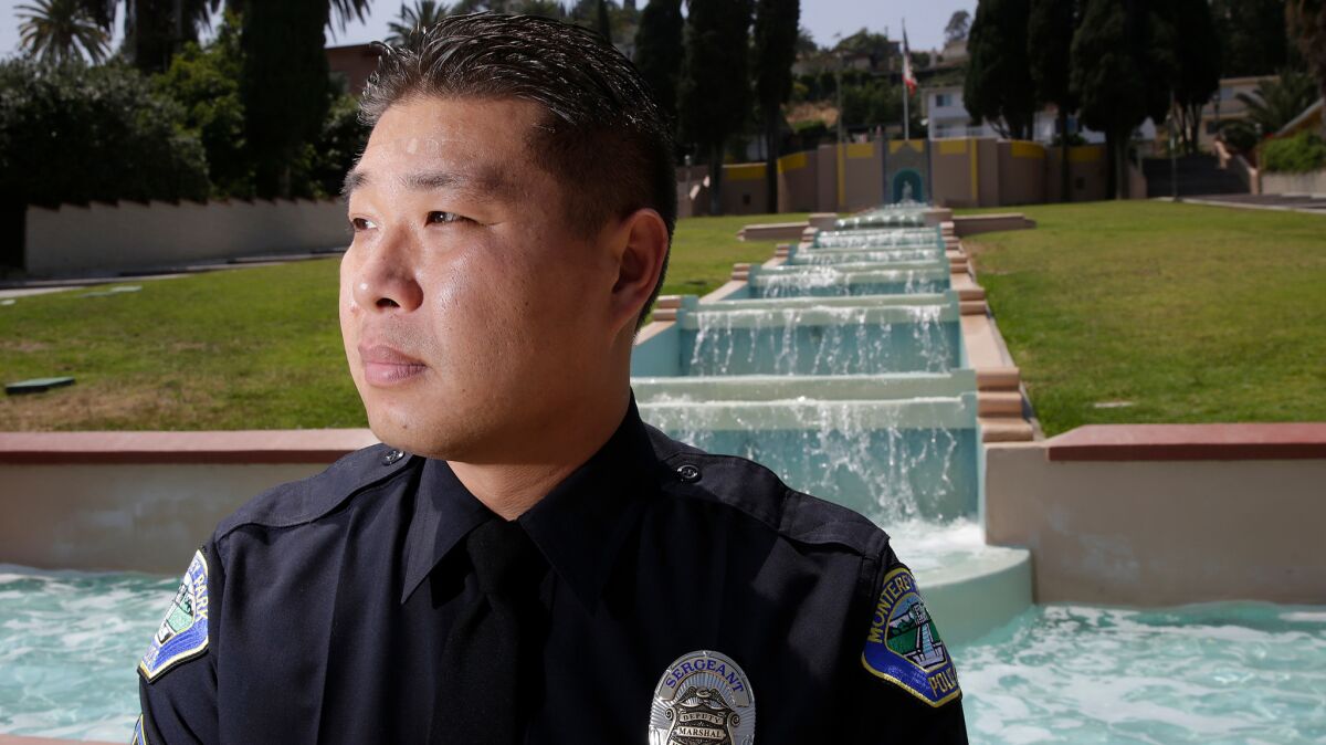 Monterey Park Police officer Bob Hung is the only Chinese-speaking cop on patrol.