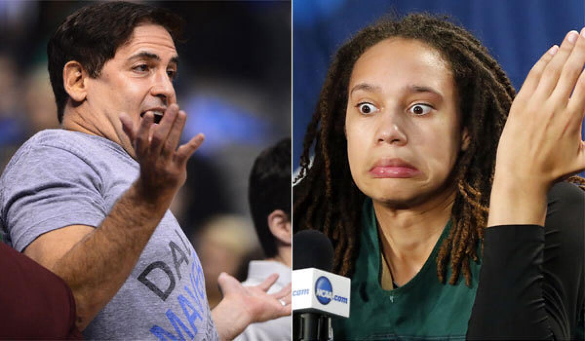Dallas Mavericks owner Mark Cuban indicated that he's open to the possibility of drafting former Baylor women's basketball star Brittney Griner.