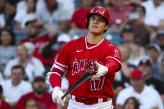 Anaheim, CA - July 18: Angeles designated hitter Shohei Ohtani during a game with the Yankees.