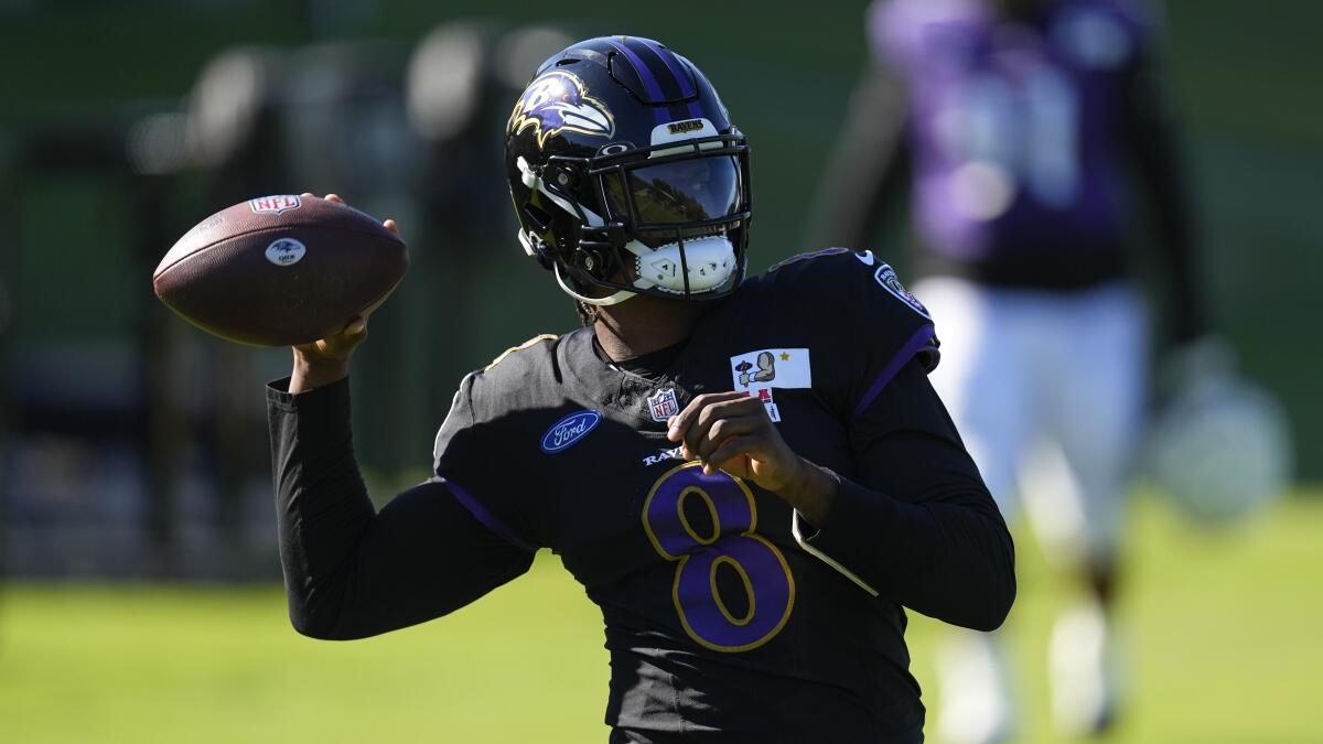 Lamar Jackson has a new offensive coordinator and some flashy new receiving  playmakers in Baltimore - The San Diego Union-Tribune